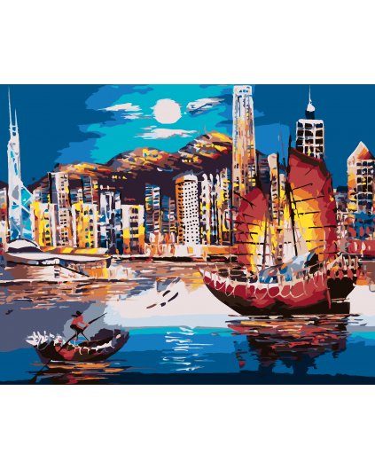 Malování podle čísel - PŘÍSTAV V HONG KONGU