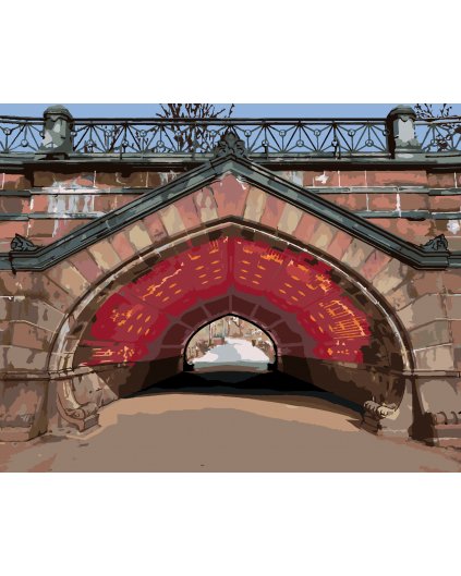 Malování podle čísel - ČERVENÝ OBLOUK A MOST (TED DAVIS)