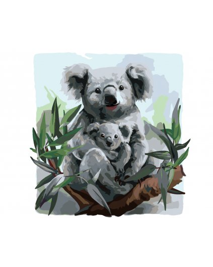 Malování podle čísel - KOALA A JEJÍ DÍTĚ