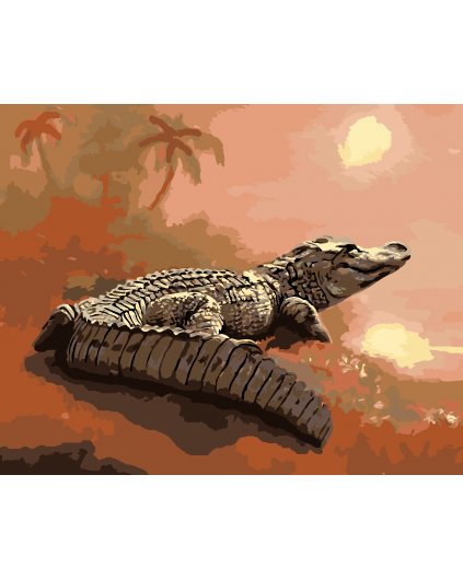 Malování podle čísel - ALIGÁTOR HLEDÍCÍ DO VODY (D. RUSTY RUST)