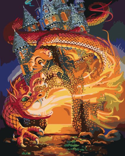 Malování podle čísel - DRAK A HRAD (D. RUSTY RUST)