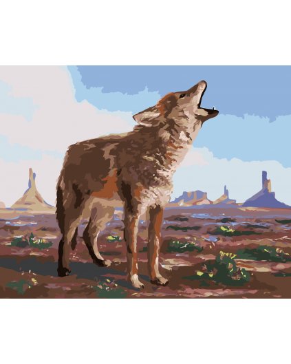 Malování podle čísel - VYJÍCÍ KOJOT (D. RUSTY RUST)