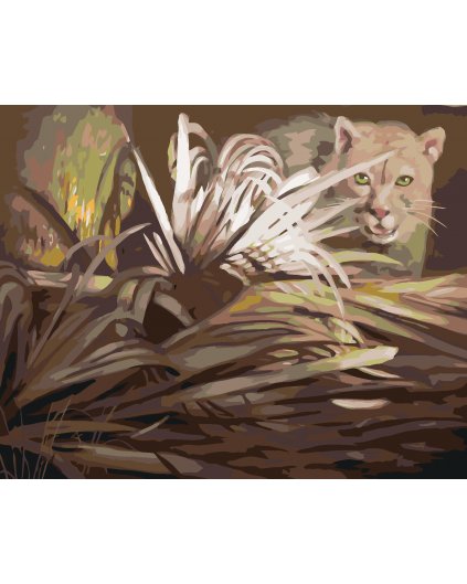 Malování podle čísel - PUMA A LISTY (D. RUSTY RUST)