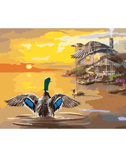 Malování podle čísel - KACHNA V JEZEŘE (D. RUSTY RUST)