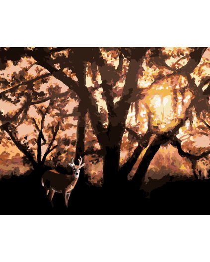 Malování podle čísel - SRNKA U STROMU (D. RUSTY RUST)