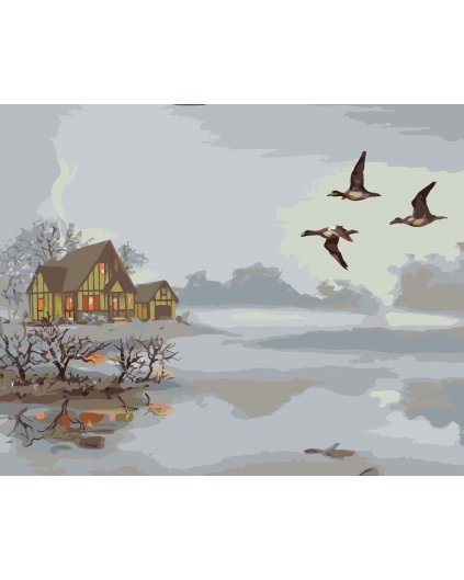 Malování podle čísel - JEZERO V MLZE (D. RUSTY RUST)