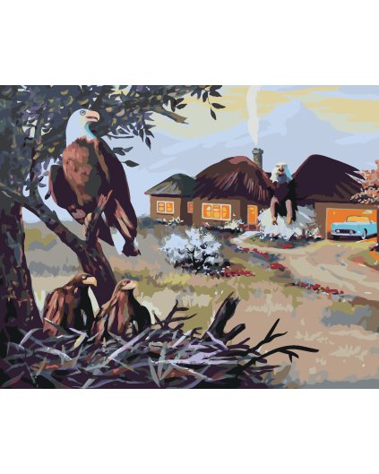 Malování podle čísel - ORLÍ HNÍZDO U DOMU (D. RUSTY RUST)