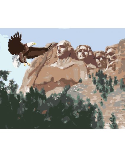 Malování podle čísel - OREL U MOUNT RUSHMORE (D. RUSTY RUST)