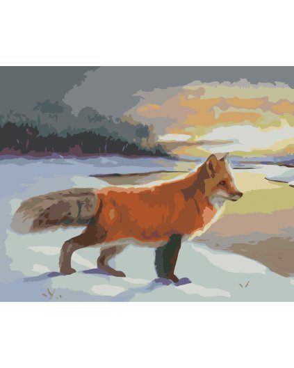 Malování podle čísel - LIŠKA V ZIMĚ (D. RUSTY RUST)