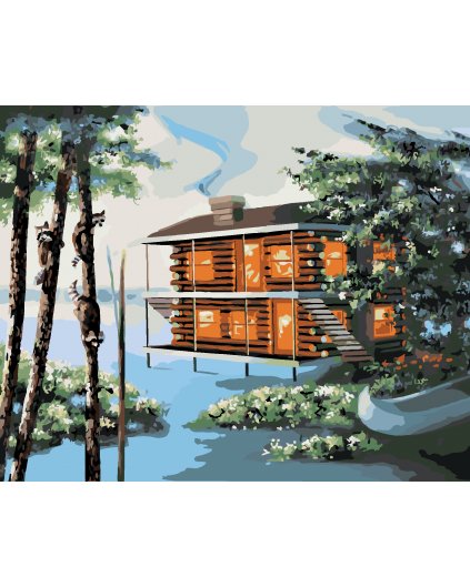 Malování podle čísel - SRUB U VODY (D. RUSTY RUST)