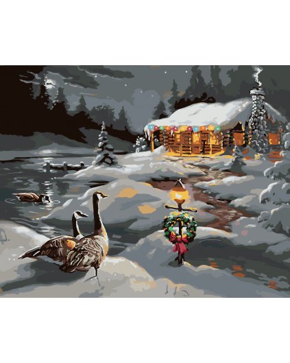 Malování podle čísel - VÁNOČNÍ SRUB (D. RUSTY RUST)