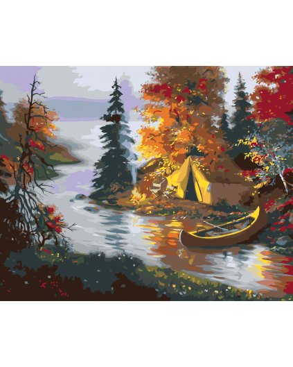 Malování podle čísel - TÁBOŘIŠTĚ U ŘEKY (D. RUSTY RUST)