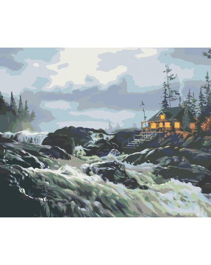 Malování podle čísel - CHATA U SPLAVU (D. RUSTY RUST)