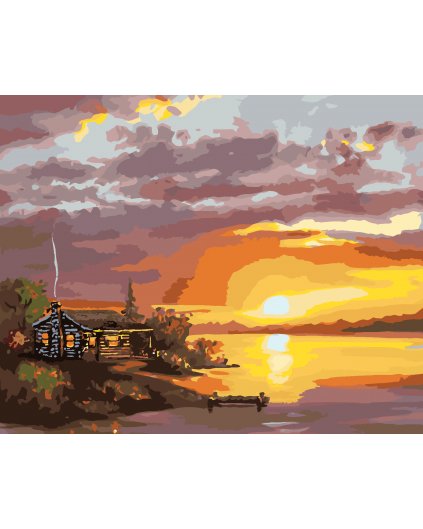 Malování podle čísel - CHATA ZA SOUMRAKU (D. RUSTY RUST)