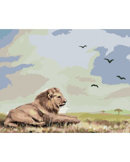 Malování podle čísel - OSAMĚLÝ LEV (D. RUSTY RUST)