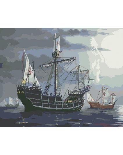 Malování podle čísel - LODĚ PLUJÍCÍ NA MOŘI (D. RUSTY RUST)