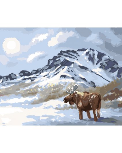 Malování podle čísel - LOS STOJÍCÍ VE SNĚHU (D. RUSTY RUST)