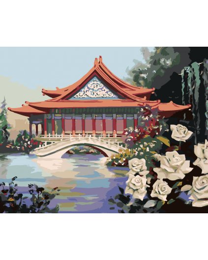 Malování podle čísel - ČÍNSKÁ RŮŽE U DOMU (D. RUSTY RUST)