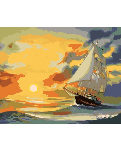 Malování podle čísel - PLACHETNICE PO SOUMRAKU 2 (D. RUSTY RUST)