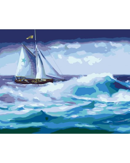 Malování podle čísel - PLACHETNICE NA MOŘI (D. RUSTY RUST)