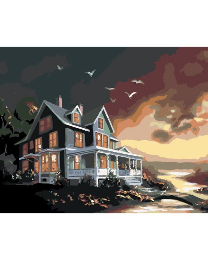 Malování podle čísel - ZELENÝ DŮM PO SETMĚNÍ (D. RUSTY RUST)