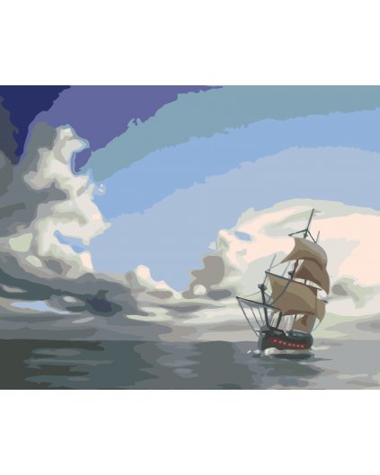 Malování podle čísel - PLACHETNICE NA KLIDNÉM MOŘI (D. RUSTY RUST)