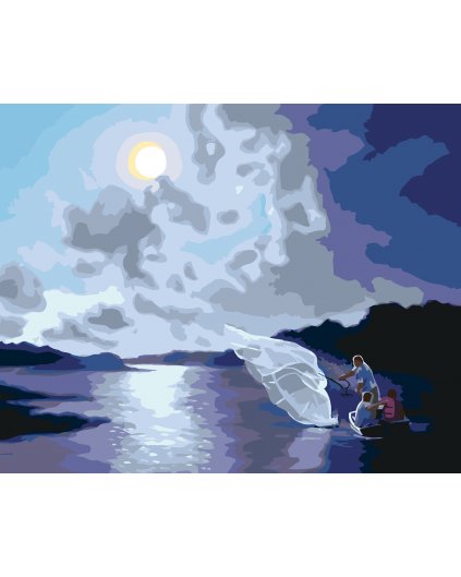 Malování podle čísel - RYBÁŘI NA LOĎCE (D. RUSTY RUST)