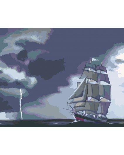 Malování podle čísel - PLACHETNICE A BOUŘKA (D. RUSTY RUST)