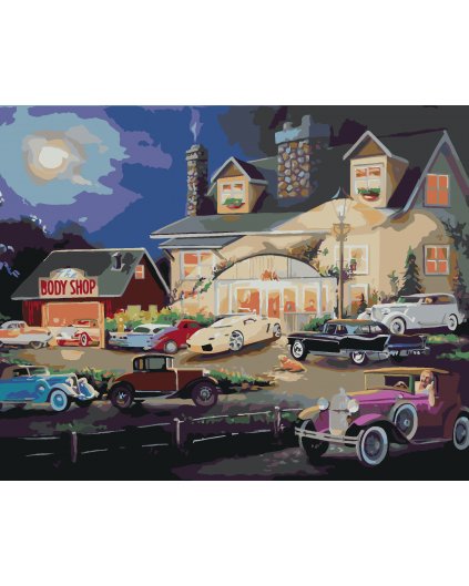 Malování podle čísel - AUTA A DŮM (D. RUSTY RUST)