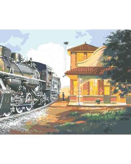 Malování podle čísel - VLAK A NÁDRAŽÍ (D. RUSTY RUST)