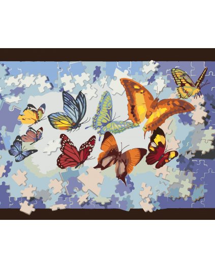 Malování podle čísel - PUZZLE A MOTÝLI (D. RUSTY RUST)