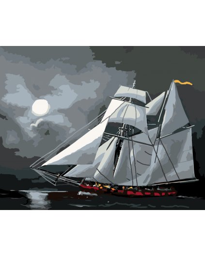 Malování podle čísel - PLACHETNICE ZA ÚPLŇKU (D. RUSTY RUST)