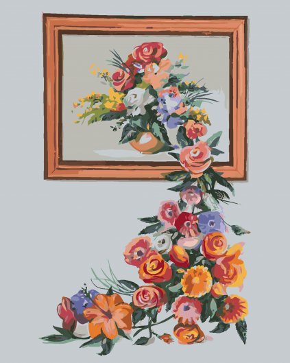 Malování podle čísel - KVĚTINY A OBRAZ (D. RUSTY RUST)