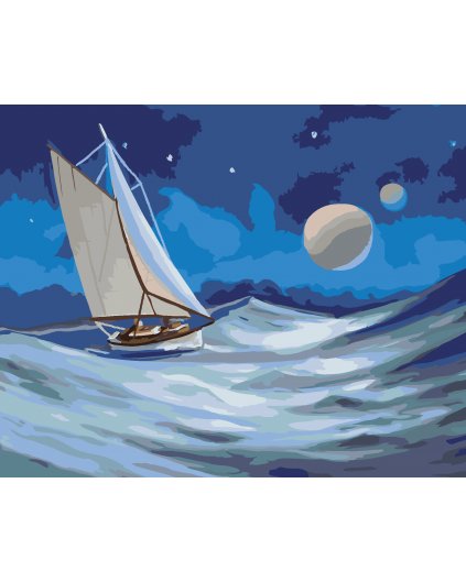 Malování podle čísel - PLACHETNICE ZA ÚPLŇKU (D. RUSTY RUST)