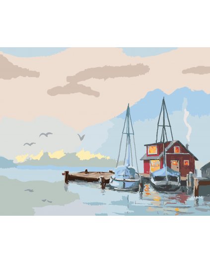 Malování podle čísel - MOLO A PLACHETNICE (D. RUSTY RUST)