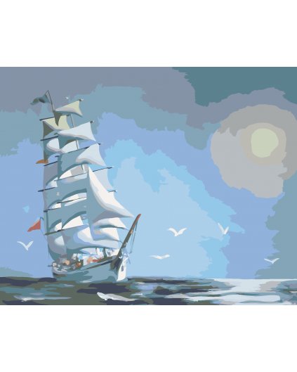 Malování podle čísel - BÍLÁ PLACHETNICE (D. RUSTY RUST)