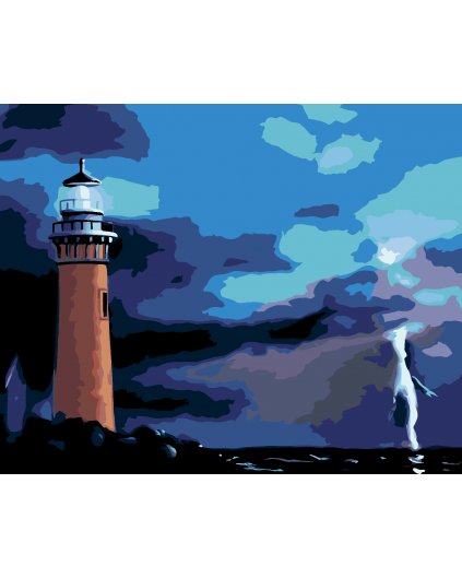Malování podle čísel - MAJÁK A BOUŘKA (D. RUSTY RUST)