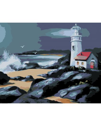 Malování podle čísel - MAJÁK U POBŘEŽÍ (D. RUSTY RUST)