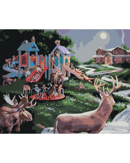 Malování podle čísel - ZVÍŘATA NA DĚTSKÉM HŘIŠTI (D. RUSTY RUST)