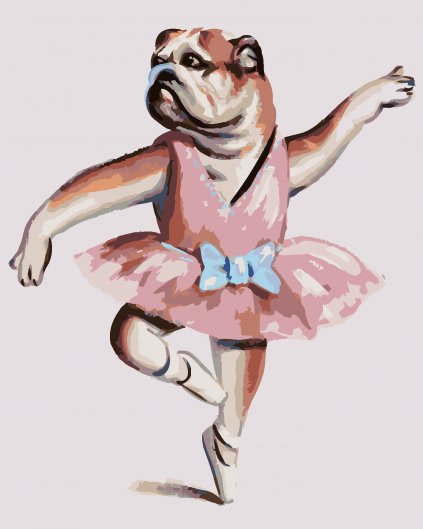 Malování podle čísel - ANGLICKÝ BULDOK A BALET (D. RUSTY RUST)