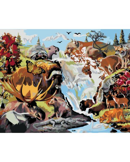 Malování podle čísel - ZVÍŘATA SCHOVANÉ V OBRAZE (D. RUSTY RUST)