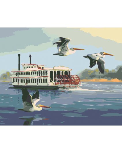 Malování podle čísel - PELIKÁN A PARNÍK (D. RUSTY RUST)