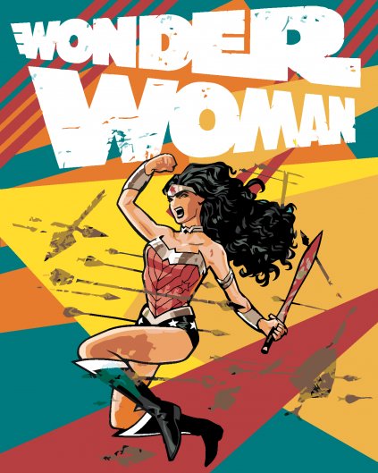 Malování podle čísel - WONDER WOMAN A ŠÍPY PLAKÁT