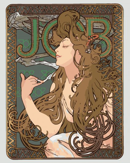 Malování podle čísel - „JOB“ – CIGARETOVÉ PAPÍRKY (ALFONS MUCHA)