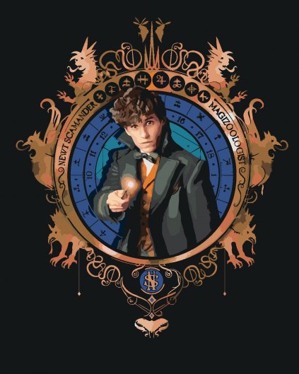 Malování podle čísel - PORTRÉT MLOK SCAMANDER (FANTASTICKÁ ZVÍŘATA)