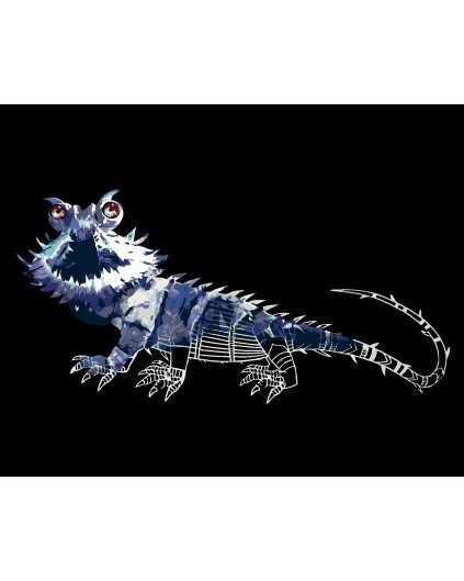Malování podle čísel - KRESLENÁ CHUPACABRA (FANTASTICKÁ ZVÍŘATA)