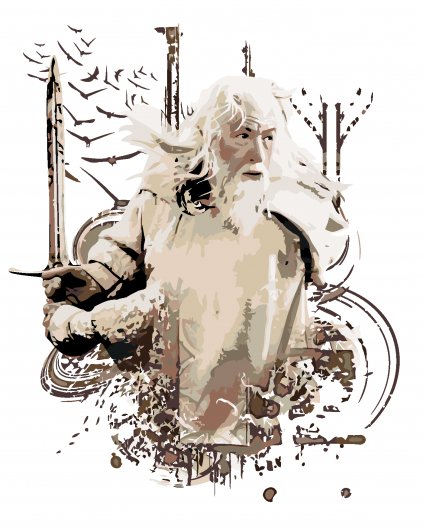 Malování podle čísel - MALOVANÝ GANDALF (PÁN PRSTENŮ)