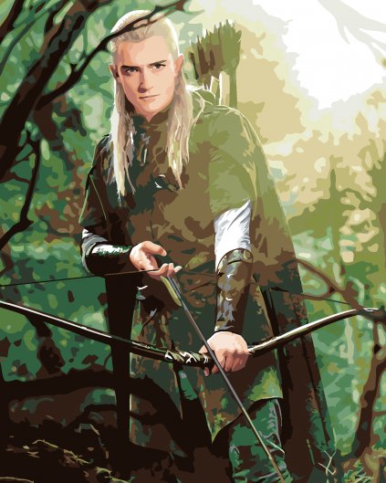 Malování podle čísel - LEGOLAS V LESE (PÁN PRSTENŮ)