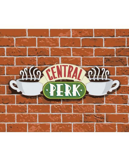 Malování podle čísel - CENTRAL PERK NA CIHLOVÉ ZDI (PŘÁTELÉ)