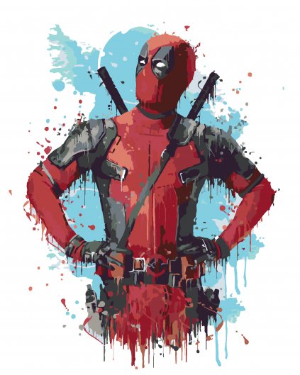 Malování podle čísel - KRESLENÝ DEADPOOL